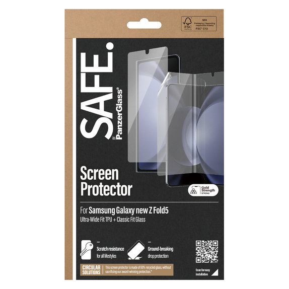 Folie de protecție UWF și sticlă securizată pentru Samsung Galaxy Z Fold6, Transparent, SAFE by PanzerGlass