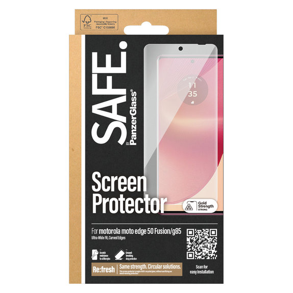 Sticlă securizată UWF pentru Motorola Moto G85 5G/Edge 50 Fusion, Negru, SAFE by PanzerGlass