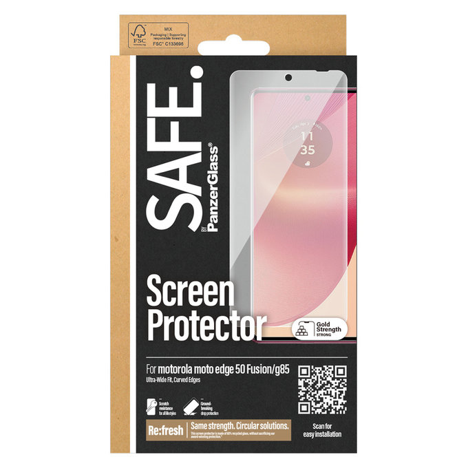 Sticlă securizată UWF pentru Motorola Moto G85 5G/Edge 50 Fusion, Negru, SAFE by PanzerGlass