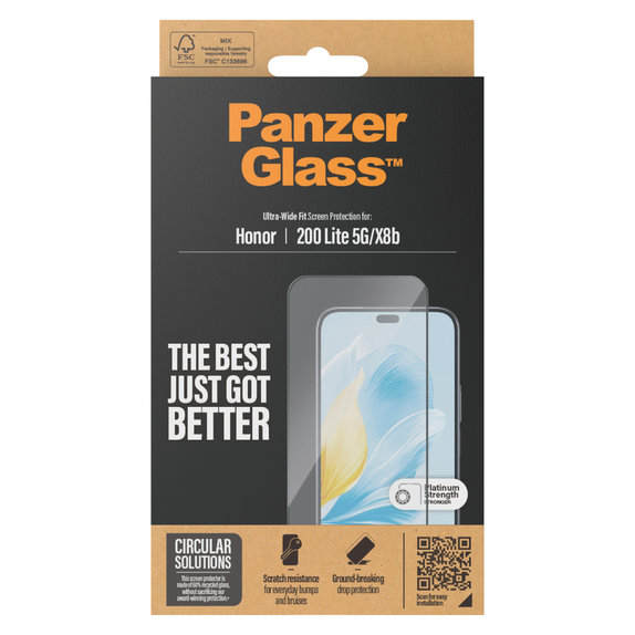 Sticlă securizată UWF pentru Honor 200 Lite, Negru, PanzerGlass