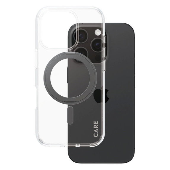 Husă Kickstand cu MagSafe pentru iPhone 16 Pro, Negru, CARE