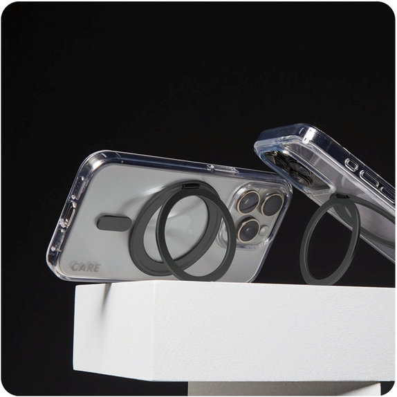 Husă Kickstand cu MagSafe pentru iPhone 16 Plus, Negru, CARE