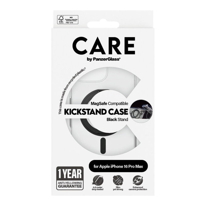 Husă Kickstand cu MagSafe pentru iPhone 16 Pro Max, Negru, CARE