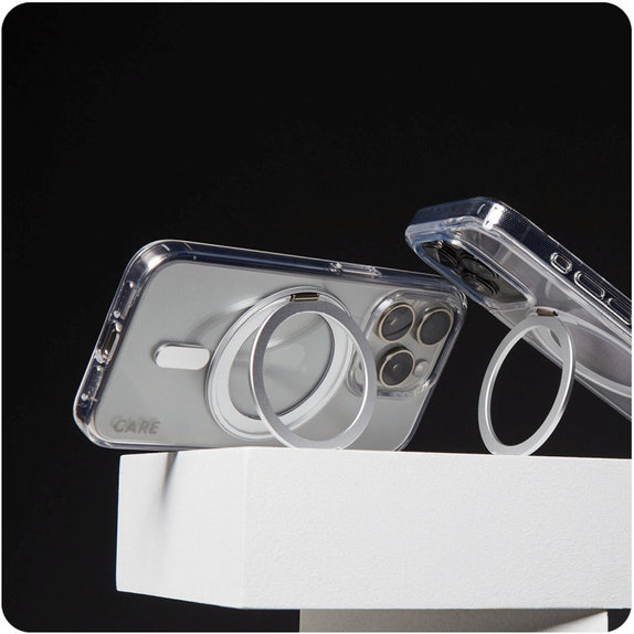 Husă Kickstand cu MagSafe pentru iPhone 16 Plus, Argintiu, CARE