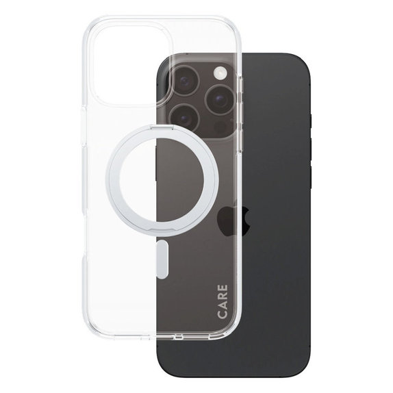 Husă Kickstand cu MagSafe pentru iPhone 16 Pro Max, Argintiu, CARE