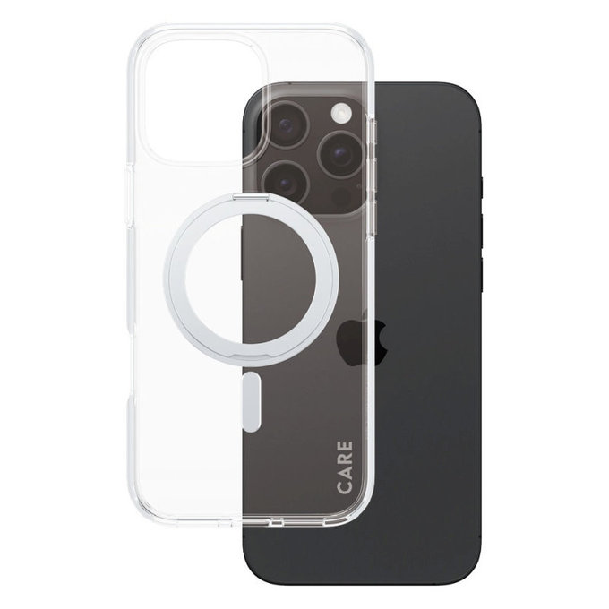 Husă Kickstand cu MagSafe pentru iPhone 16 Pro Max, Argintiu, CARE