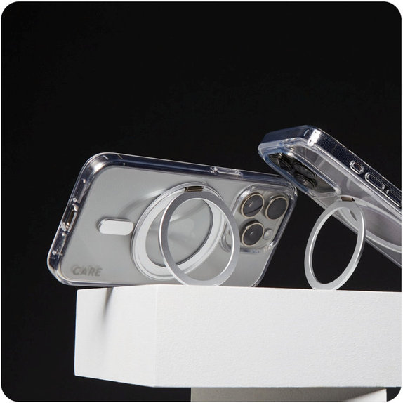 Husă Kickstand cu MagSafe pentru iPhone 16 Pro Max, Argintiu, CARE