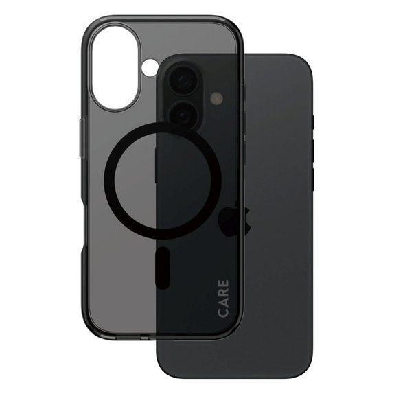 Husă Smokey cu MagSafe pentru iPhone 16, Negru, CARE