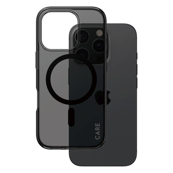 Husă Smokey cu MagSafe pentru iPhone 16 Pro, Negru, CARE