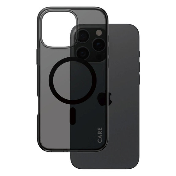 Husă Smokey cu MagSafe pentru iPhone 16 Pro Max, Negru, CARE