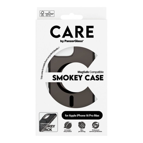 Husă Smokey cu MagSafe pentru iPhone 16 Pro Max, Negru, CARE