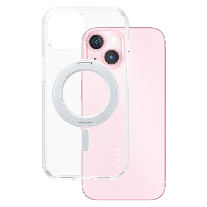 Caz Kickstand cu MagSAFE by PanzerGlass pentru iPhone 15, Argintiu, PanzerGlass