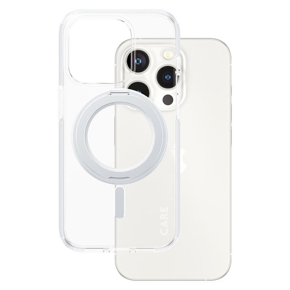 Caz Kickstand cu MagSAFE by PanzerGlass pentru iPhone 15 Pro, Argintiu, PanzerGlass