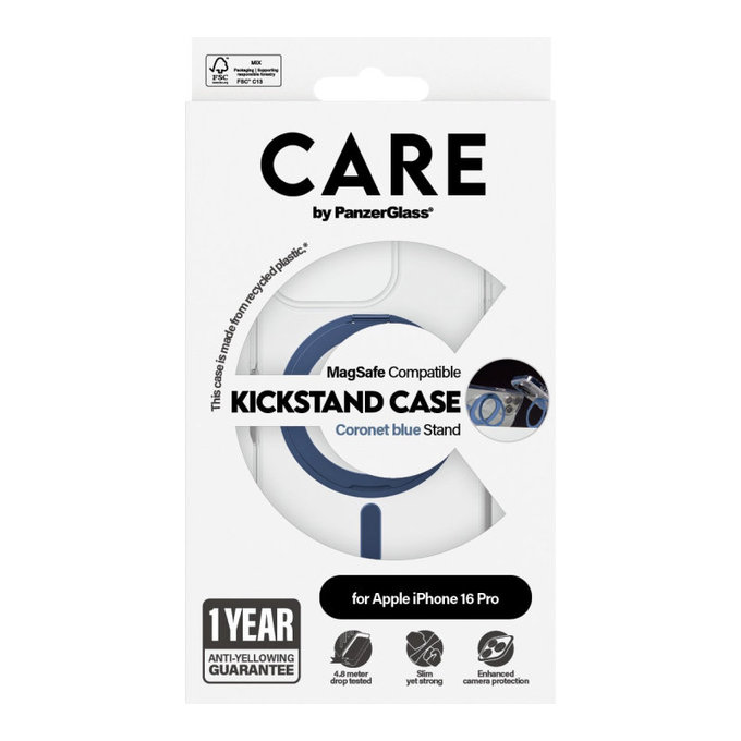 Husă Kickstand cu MagSafe pentru iPhone 16 Pro, Albastru, CARE