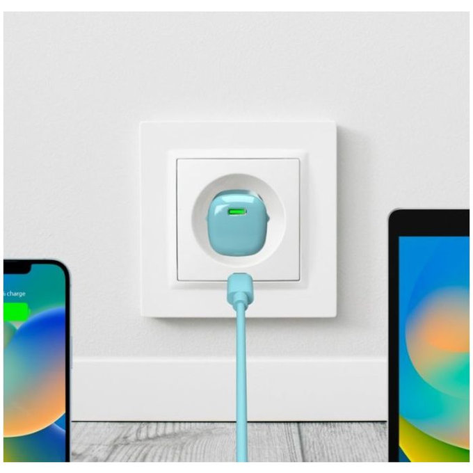PURO - Adaptor de încărcare MiniPro USB-C, GaN, 20W, island mist