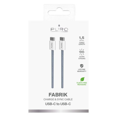 PURO - USB-C Cablu / USB-C, 60W, Fabrik FABK4, 1,5 m, blue lagon