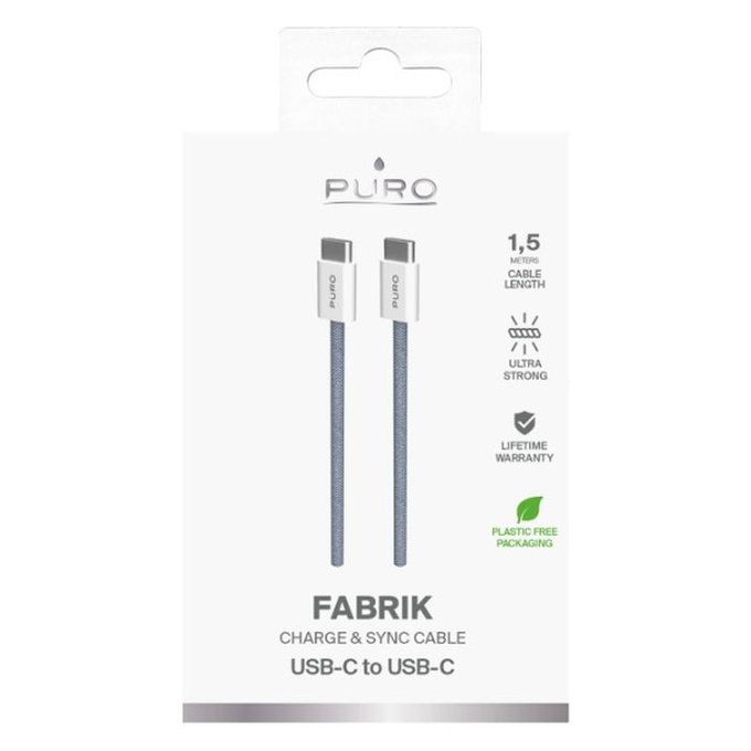 PURO - USB-C Cablu / USB-C, 60W, Fabrik FABK4, 1,5 m, blue lagon