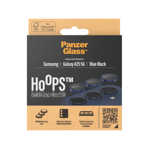 Protecție lentile cameră Hoops pentru Samsung A25 5G, Albastru/Negru, PanzerGlass
