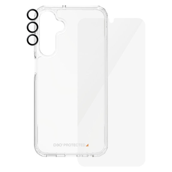 Bundle Hoops + Sticlă securizată UWF + Hard Case D3O pentru Samsung Galaxy A25 5G, Transparent, PanzerGlass