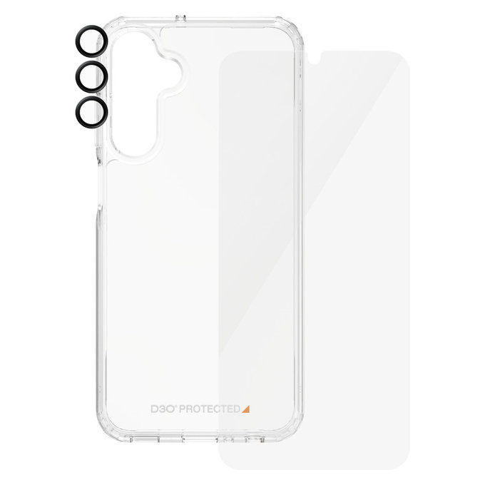 Bundle Hoops + Sticlă securizată UWF + Hard Case D3O pentru Samsung Galaxy A25 5G, Transparent, PanzerGlass