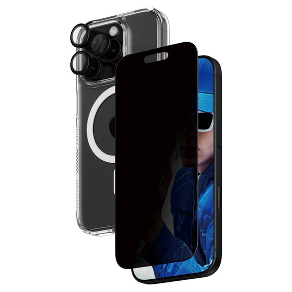 Bundle Hoops + Sticlă securizată UWF + Hard Case pentru iPhone 16 Pro, PanzerGlass