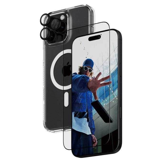 Bundle Hoops + Sticlă securizată UWF + Hard Case pentru iPhone 16 Pro Max, PanzerGlass