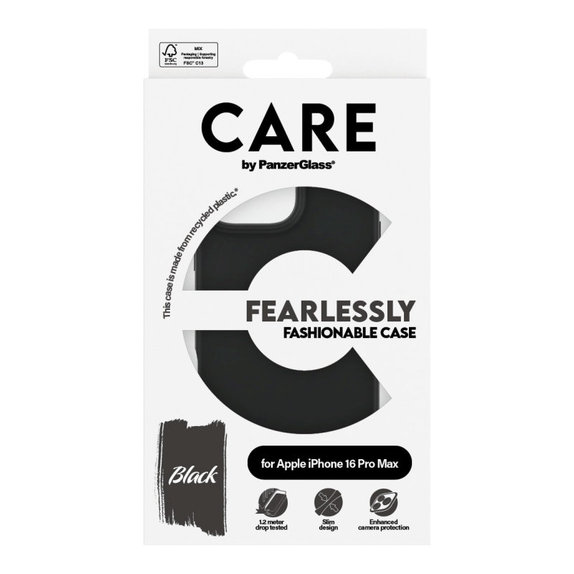 Husă Fearlessly pentru iPhone 16 Pro Max, Negru, CARE