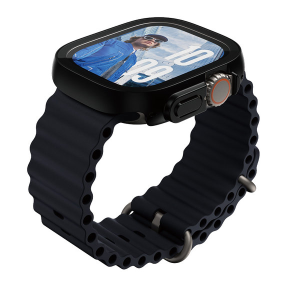 Sticlă securizată Full Body Slim pentru Apple Watch Ultra 2024/Ultra 2/Ultra, Negru, PanzerGlass