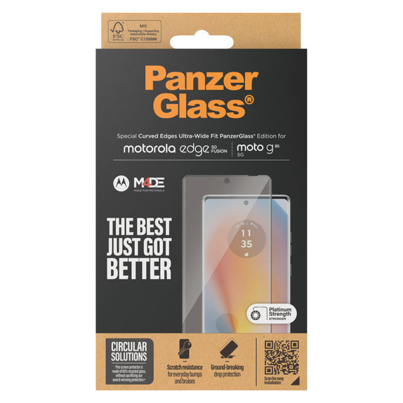 Sticlă securizată UWF pentru Motorola Moto G85 5G/Edge 50 Fusion, Negru, PanzerGlass