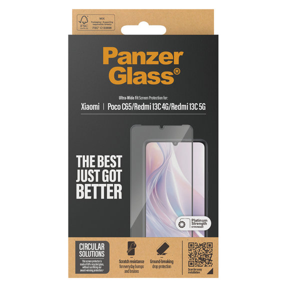 Sticlă securizată UWF pentru Xiaomi Redmi 13C 5G, Negru, PanzerGlass