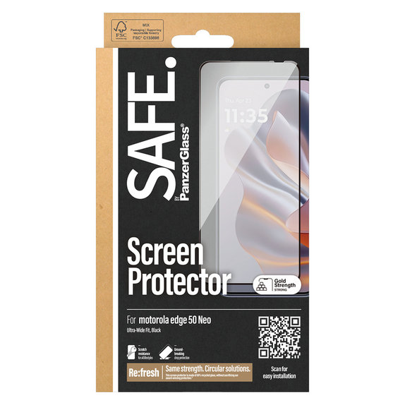 Sticlă securizată UWF pentru Motorola Edge 50 Neo, Negru, SAFE by PanzerGlass