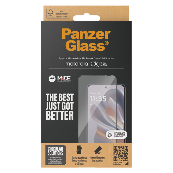 Sticlă securizată UWF pentru Motorola Edge 50 Neo, Negru, PanzerGlass