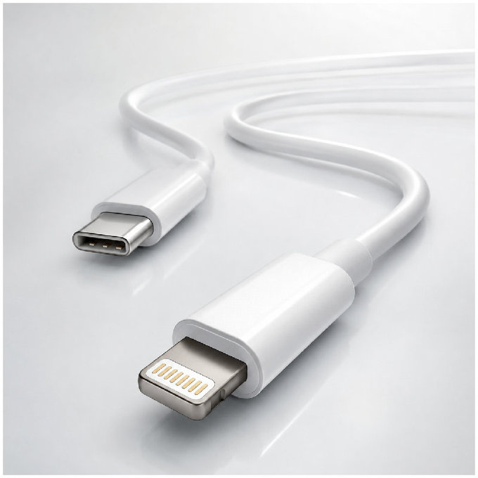 FixPremium - Cablu Lightning/USB-C, 1.5m, alb