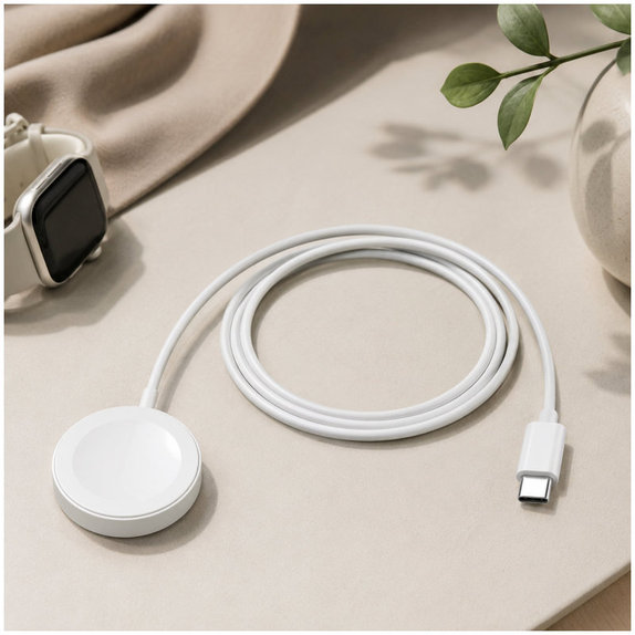 FixPremium - Cablu Watch/USB-C, 1.5m, alb