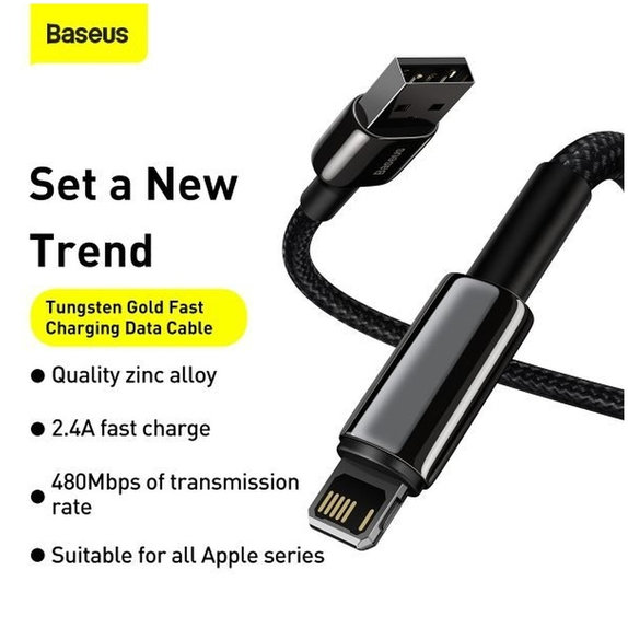 Baseus - Cablu Lightning/USB, 1.5m, negru