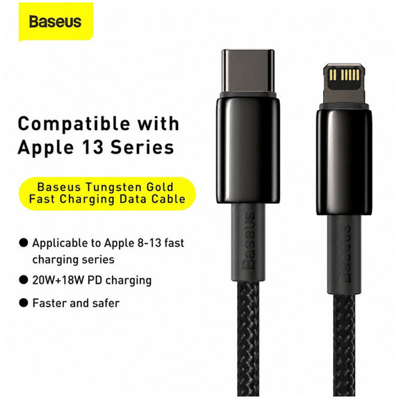 Baseus - Cablu Lightning/USB-C, 1.5m, negru