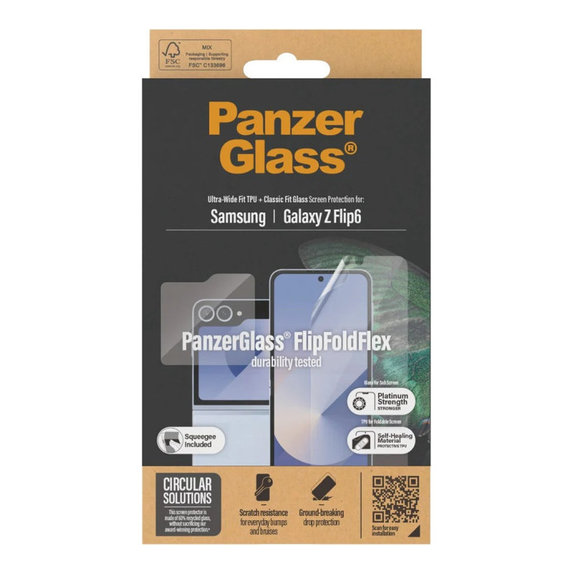Folie de protecție UWF și sticlă securizată pentru Samsung Z Flip6, Transparent, PanzerGlass