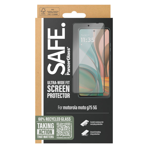 Sticlă securizată UWF pentru Motorola Moto G75 5G, Negru, SAFE by PanzerGlass
