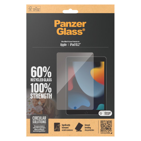 Sticlă securizată UWF pentru iPad 10,2'' (2019-2021), Transparent, PanzerGlass