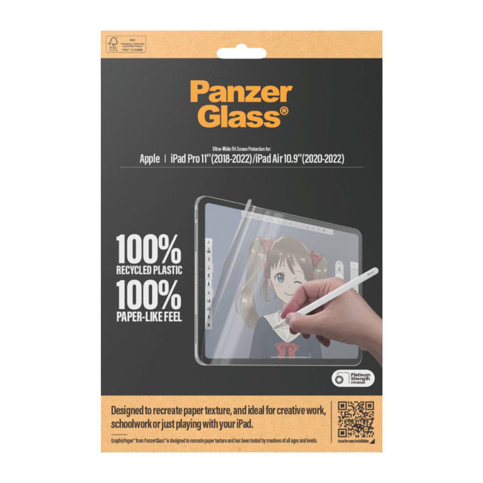 Folie de protecție GraphicPaper UWF pentru iPad Pro 11"/Air 10,9'', Transparent, PanzerGlass