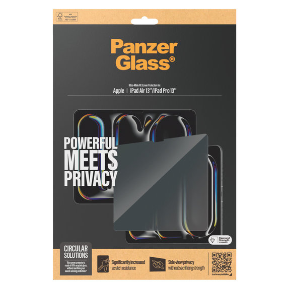 Sticlă securizată UWF Privacy pentru iPad Pro 13"/Air 13'', Transparent, PanzerGlass