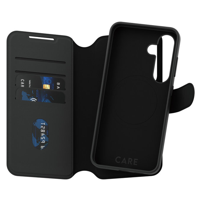 Caz Wallet Tango Two-In-One cu QI pentru Samsung Galaxy S25, Negru, PanzerGlass