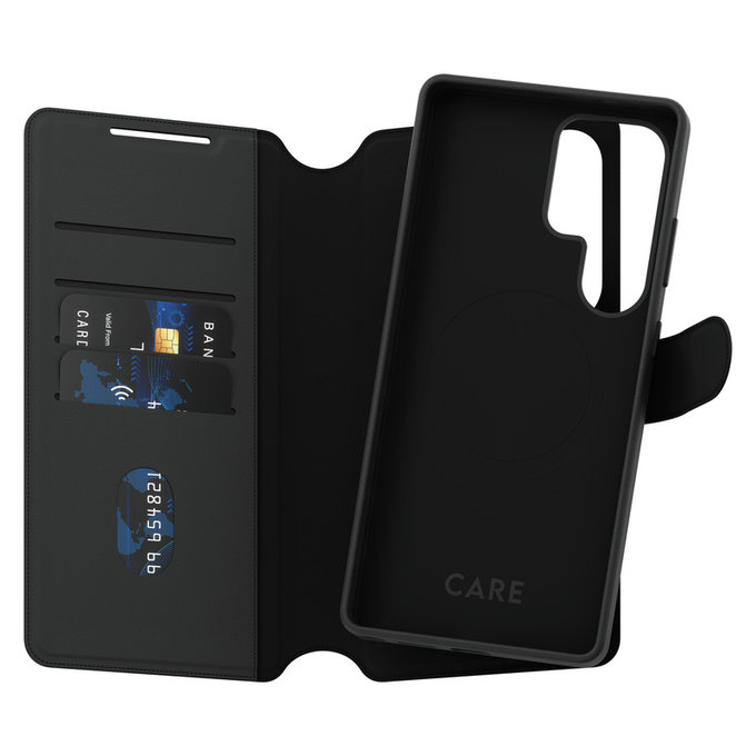Caz Wallet Tango Two-In-One cu QI pentru Samsung Galaxy S25 Ultra, Negru, PanzerGlass