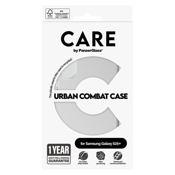 Caz Urban Combat pentru Samsung Galaxy S25+, Transparent, PanzerGlass