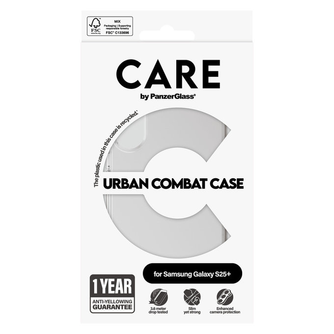 Caz Urban Combat pentru Samsung Galaxy S25+, Transparent, PanzerGlass