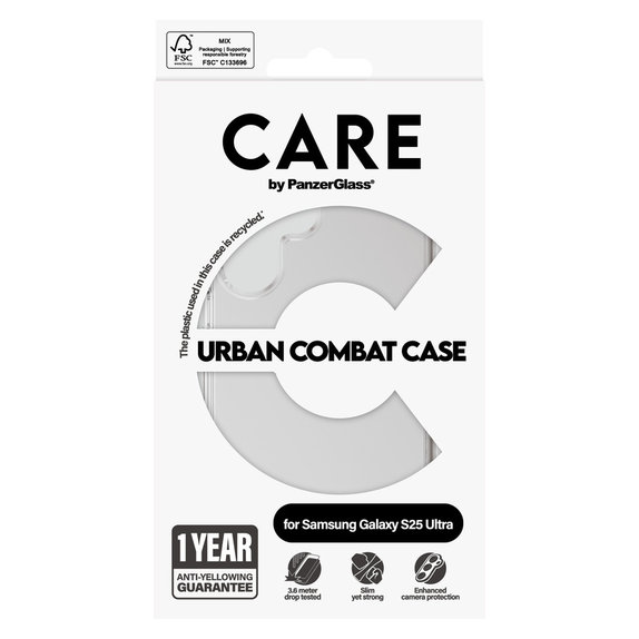 Caz Urban Combat pentru Samsung Galaxy S25 Ultra, Transparent, PanzerGlass