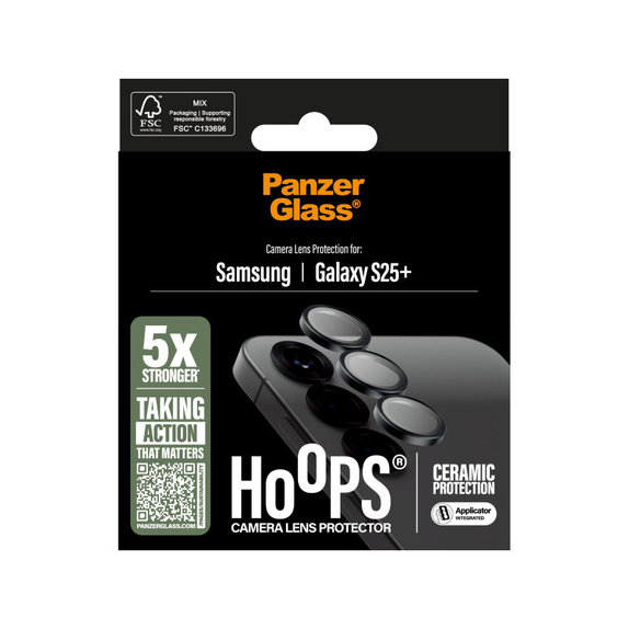 Protecție lentilă Hoops Ceramic pentru Samsung S25+, Negru, PanzerGlass