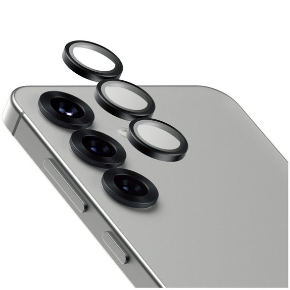 Protecție lentile cameră Hoops Ceramic pentru Samsung S25, Negru, PanzerGlass