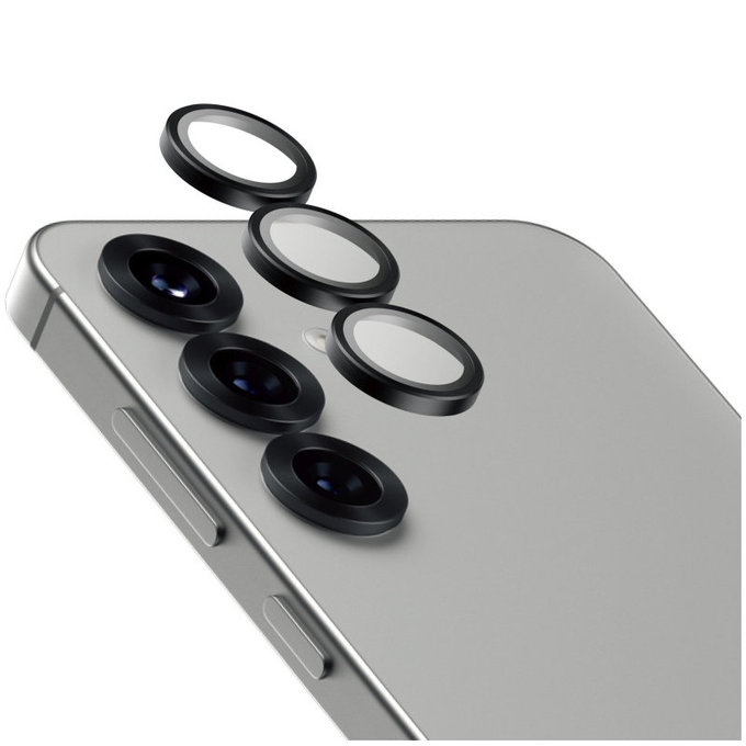Protecție lentile cameră Hoops Ceramic pentru Samsung S25, Negru, PanzerGlass
