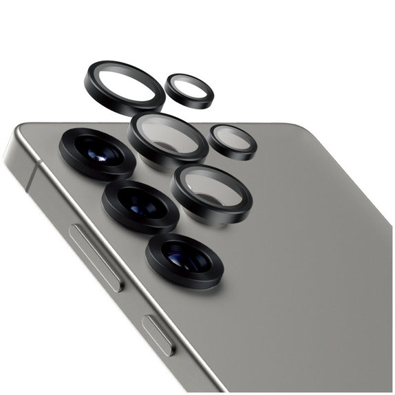 Protecție lentile cameră Hoops Ceramic pentru Samsung S25 Ultra, Negru, PanzerGlass